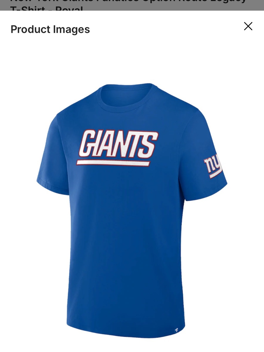 Fanatics Royal Blue New York Giants Short Sleeve T-Shirt